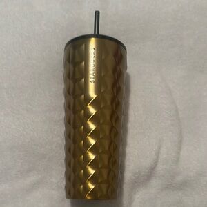 Starbucks Stainless Steel Gold and Black Quilted 24oz Tumbler